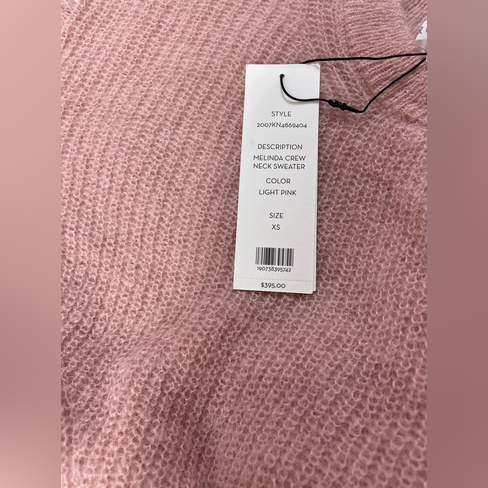 NWT $395 Veronica Beard Melinda Soft Pink Crew Neck Sweater - Picture 2 of 3